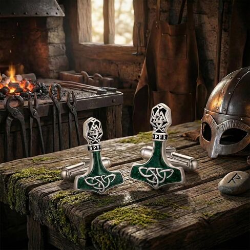 Cuff Links Mens 925 Sterling Silver Viking Cufflinks for Men Thors Hammer Cufflinks Viking Jewelry Gifts for Men in Kuwait