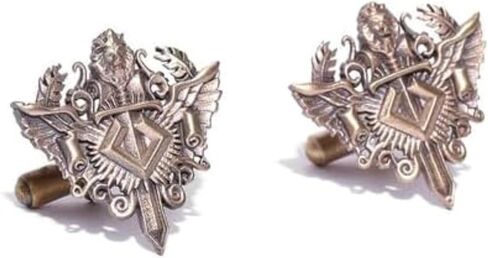 Knight Lion Cufflinks for Men Antique Gold Brass Shield Cufflinks with Lion Face & Wings, Luxury Handmade Statement Jewelry, Mighty Warrior Collection, Elegant Gift for Him in Kuwait