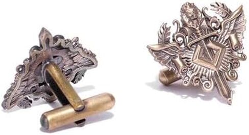 Knight Lion Cufflinks for Men Antique Gold Brass Shield Cufflinks with Lion Face & Wings, Luxury Handmade Statement Jewelry, Mighty Warrior Collection, Elegant Gift for Him in Kuwait