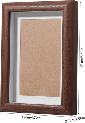 Ouligay 4x6 Brown Small Shadow Box Frame Brown Lapel Pin Display Case, Enamel Pin Display Frame for Flower Pressing, Memorabilia, Wedding Memories, Pins, Awards, Crafts, Tickets and Photos in Saudi Arabia
