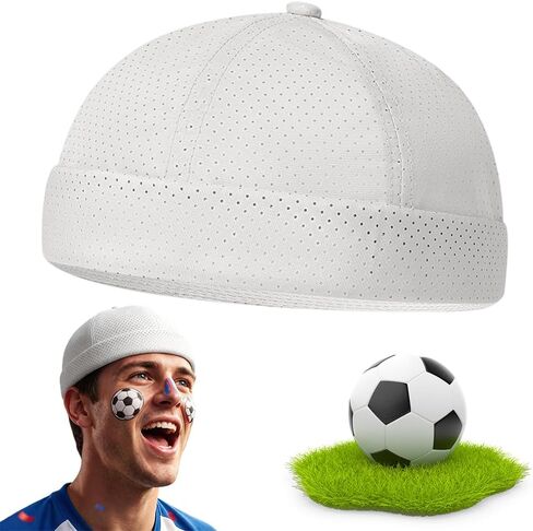 2Pcs Men's Breathable Brimless Docker Hat, 2026 New Mesh Cap, Adjustable Hip-Hop Hat for Street Style in Saudi Arabia