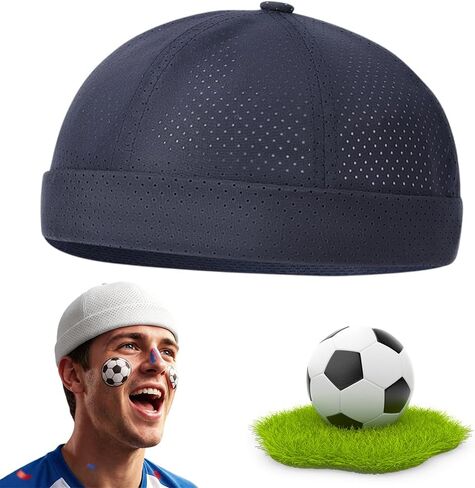 2Pcs Men's Breathable Brimless Docker Hat, 2026 New Mesh Cap, Adjustable Hip-Hop Hat for Street Style in Saudi Arabia