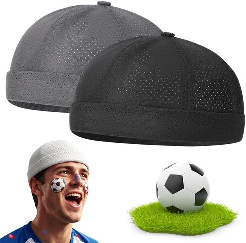 2Pcs Men's Breathable Brimless Docker Hat, 2026 New Mesh Cap, Adjustable Hip-Hop Hat for Street Style in Saudi Arabia