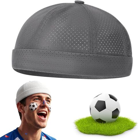 2Pcs Men's Breathable Brimless Docker Hat, 2026 New Mesh Cap, Adjustable Hip-Hop Hat for Street Style in Saudi Arabia