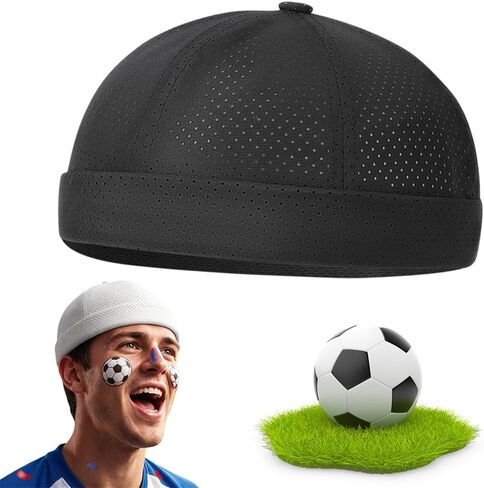 2Pcs Men's Breathable Brimless Docker Hat, 2026 New Mesh Cap, Adjustable Hip-Hop Hat for Street Style in Saudi Arabia