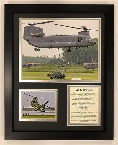 صور طائرة هليكوبتر من طراز Legends Never Die CH-47 Chinook بإطار مزدوج غير لامع، 12 بوصة × 15 بوصة، (14007U) in Kuwait