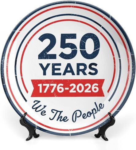 USA 250th Decorative Plates Home Decor, Vintage USA 250th Anniversary Liberty Bell Display Ceramic Plate for Hallway Console Side Table, Patriotic Party Supplies, Commemorative Gifts, 6 Inch in Kuwait