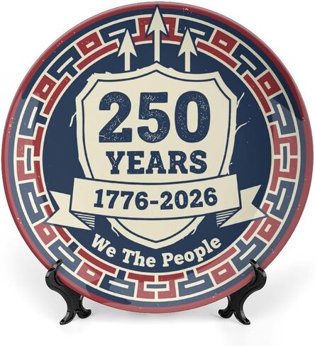 USA 250th Decorative Plates Home Decor, Vintage USA 250th Anniversary Liberty Bell Display Ceramic Plate for Hallway Console Side Table, Patriotic Party Supplies, Commemorative Gifts, 6 Inch in Kuwait