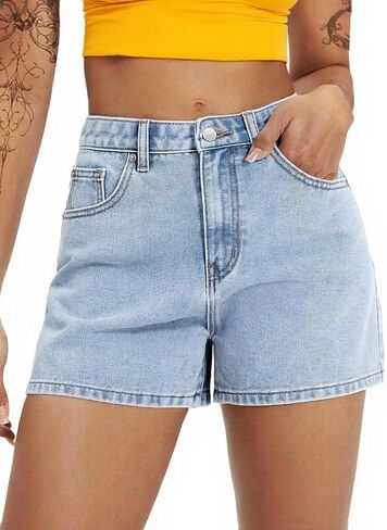Xineicy Jean Shorts for Women Mid Waisted Y2K Cut Off Short Trendy Summer Hot Short Pants in Kuwait