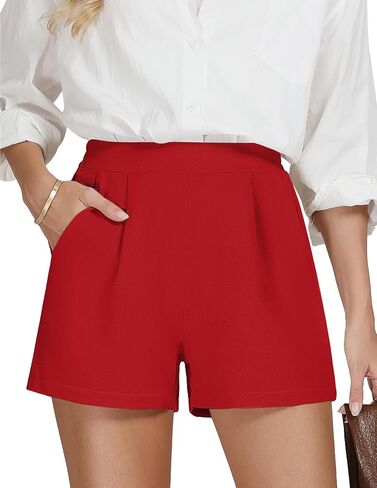 AKEWEI Dress Shorts for Women High Waisted Wide Leg Trendy Shorts in Kuwait