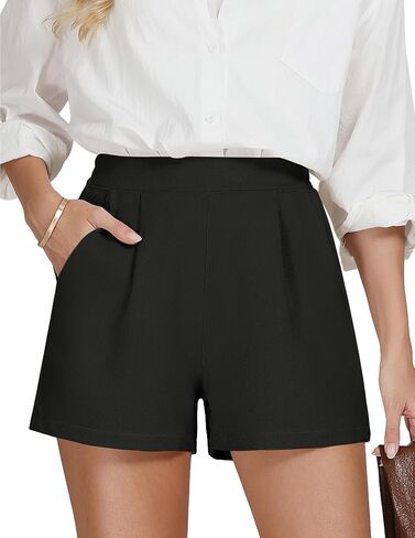 AKEWEI Dress Shorts for Women High Waisted Wide Leg Trendy Shorts in Saudi Arabia