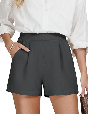 AKEWEI Dress Shorts for Women High Waisted Wide Leg Trendy Shorts in Saudi Arabia