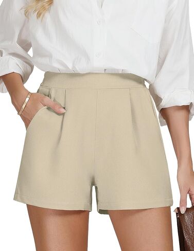 AKEWEI Dress Shorts for Women High Waisted Wide Leg Trendy Shorts in Saudi Arabia