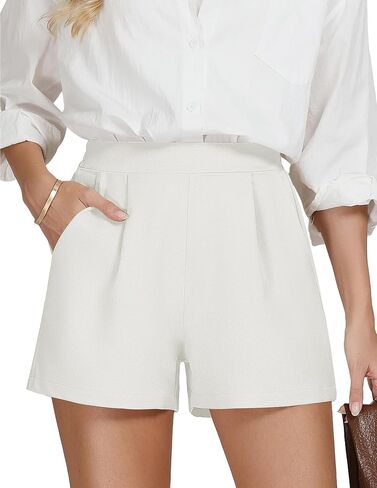 AKEWEI Dress Shorts for Women High Waisted Wide Leg Trendy Shorts in Saudi Arabia