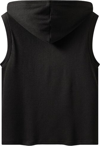 JMIERR Men's Quarter Zip Sleeveless Hoodie Ribbed Muscle Tank Top Gym Workout Vest in Saudi Arabia