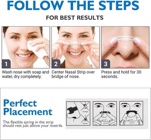 Breathe Better Nasal Strips to Reduce Snoring Drug-Free Works Instantly to Improve Sleep Relieve Nasal Congestion (60) in Kuwait