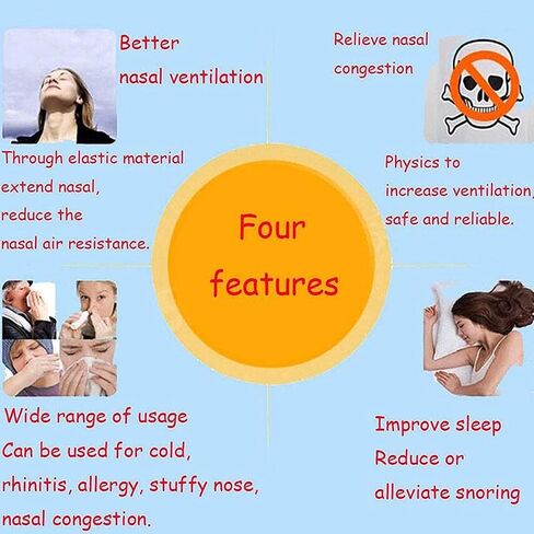 Breathe Better Nasal Strips to Reduce Snoring Drug-Free Works Instantly to Improve Sleep Relieve Nasal Congestion (60) in Kuwait