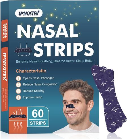 100 PCS Nasal Strips for Snoring - Extra Strength Nose Strips for Breathing - Nose Tape for Sport, Work and Sleep - Anti Snoring Strips Help Stop Snoring in Kuwait