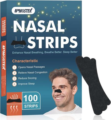 100 PCS Nasal Strips for Snoring - Extra Strength Nose Strips for Breathing - Nose Tape for Sport, Work and Sleep - Anti Snoring Strips Help Stop Snoring in Saudi Arabia