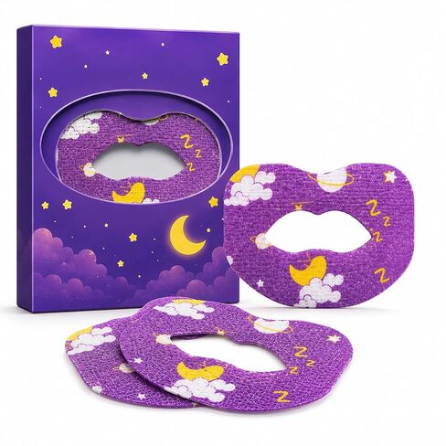 Semi-Open Bedtime Routine Patches 30 Count, Purple Night-Sky Lip Area Adhesive Patches with Visible Lip Opening (30 single-use) in Kuwait