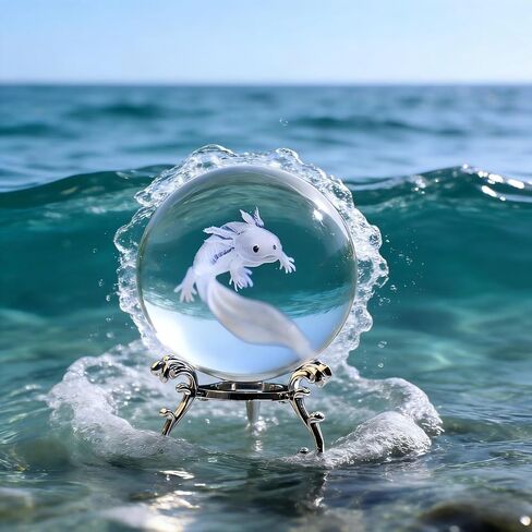 1Pc Starry Night Walk Crystal Ball with Creative Metal Base, Glass Globe for Home Desk Decor, Meditation Gifts for Women & Men（AB-10） in Kuwait