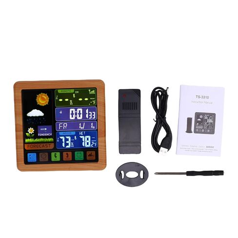 GLOGLOW Nan Digital Weather Clock, 6 Inch Color Display, Accurate Temperature Humidity Monitor, Wireless Tracking for Indoor Outdoor Gardening Tools (#2) in Kuwait
