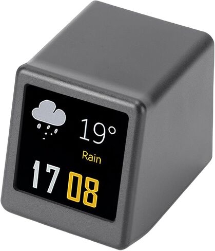Cosiki Mini Digital Clock, 1.54in IPS Screen Digital Clock, Weather Forecast with Temperature Humidity Display, Ideal for Home Office Car GIF Photo Album Customization, 240x240 in Kuwait