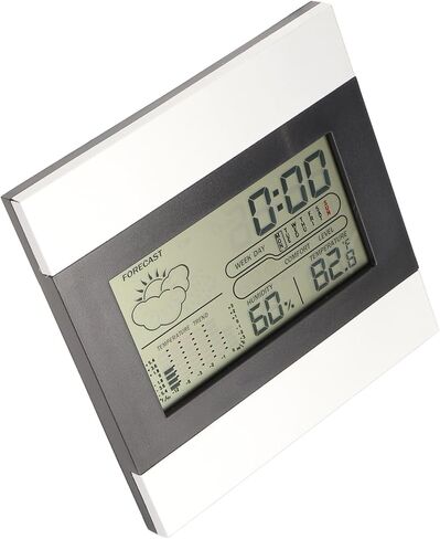 Digital Weather Clock, Large Display Aluminum ABS Frame with Temperature Humidity Moon Phase Comfort Level ℃/℉ Switch 12/24H Mode for Bedside Desktop Wall Mount in Kuwait
