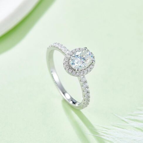 14K Gold Womens Promise Ring with 1 Carat Natural Excellent Oval Cut Diamond |D-color VVS1 Clarity| Romantic Engagement Rings in Kuwait