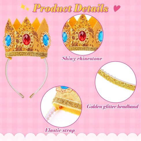 Snwquik 5 Pcs Princess Costume and Accessories,Crown/Tutu Skirt/Earring/Brooch/Gloves for Women Halloween Dress Up in Kuwait
