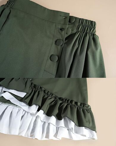 CR ROLECOS 1800s Victorian Dress for Women 2-Piece Ruffle Edwardian Dress Costume with Pockets in Saudi Arabia