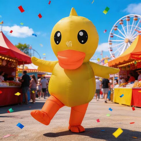 Inflatable Duck Costume for Adults, Full Body Funny Animal Mascot Suit for Halloween, Cosplay Event Fancy Dress in Saudi Arabia