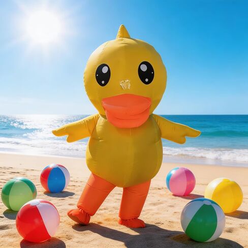 Inflatable Duck Costume for Adults, Full Body Funny Animal Mascot Suit for Halloween, Cosplay Event Fancy Dress in Saudi Arabia