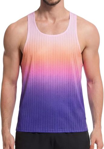 Men's Perspective Grids Running Tank Tops Ultra Lightweight Marathon Singlets Breathable Race Vests Quick Dry in Saudi Arabia