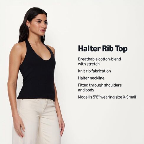 Amazon Essentials Women's Slim-Fit Ribbed Halter Top in Kuwait