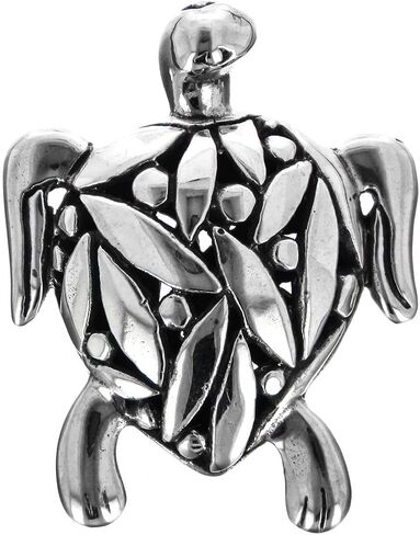 FifiRose 925 Sterling Silver Bali Artisinal Silver Craft Turtle Pendant in Kuwait