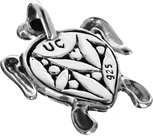 FifiRose 925 Sterling Silver Bali Artisinal Silver Craft Turtle Pendant in Kuwait