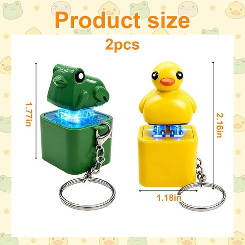 QYANGG Frog Croaking Fidget Toy, Quacking Duck Stress Reliever Keychain, Rechargeable Duck Frog Fidget Clicker with Colorful Lights, Sensory Toy for Adults Stress Relief Anxiety in Saudi Arabia