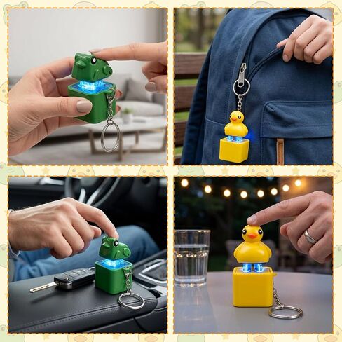 QYANGG Frog Croaking Fidget Toy, Quacking Duck Stress Reliever Keychain, Rechargeable Duck Frog Fidget Clicker with Colorful Lights, Sensory Toy for Adults Stress Relief Anxiety in Saudi Arabia