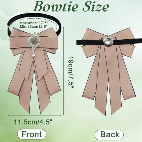 Clip on Bow Tie for Women, Rhinestone Womens Bow Tie with Pin Fancy Ladies' Bowtie for Party Prom Daily in Kuwait