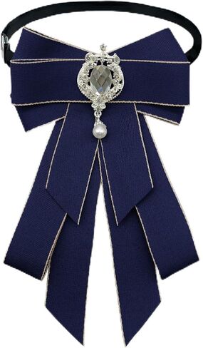 Clip on Bow Tie for Women, Rhinestone Womens Bow Tie with Pin Fancy Ladies' Bowtie for Party Prom Daily in Kuwait