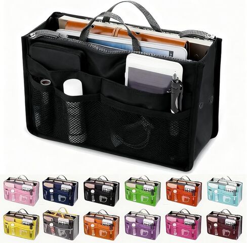 Purse Organizer Insert, Updated Purse Handbag, for Handbags Bag Organizers Inside Tote Pocketbook Women Nurse Nylon 13 Pockets Medium (Royal Blue) in Kuwait