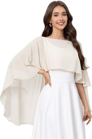 Chiffon Capes for Women, Sheer Shawls and Wraps for Evening Dresses Soft Capelet Wedding Cover Up in Saudi Arabia