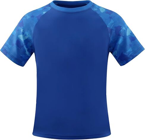 Boys UPF 50+ Rash Guard Short Sleeve Swim Shirt, 4-16Y, Quick Dry Kids UV Protection Surf Water Top Tee in Kuwait