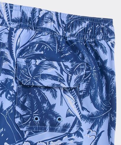 vineyard vines Boys' Printed Chappy Swim Trunks, Sportfish Palm-Serenity Blue, XL in Kuwait