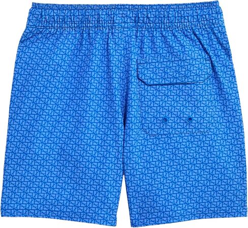 vineyard vines Boys' Printed Piped Chappy Swim Trunks, Puzzle Whale - Riptide, XL in Kuwait