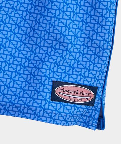 vineyard vines Boys' Printed Piped Chappy Swim Trunks, Puzzle Whale - Riptide, XL in Kuwait