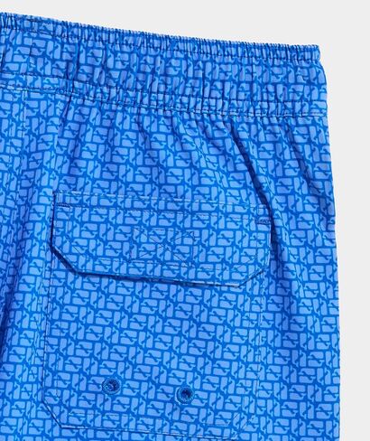 vineyard vines Boys' Printed Piped Chappy Swim Trunks, Puzzle Whale - Riptide, XL in Kuwait