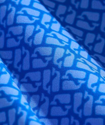 vineyard vines Boys' Printed Piped Chappy Swim Trunks, Puzzle Whale - Riptide, XL in Kuwait