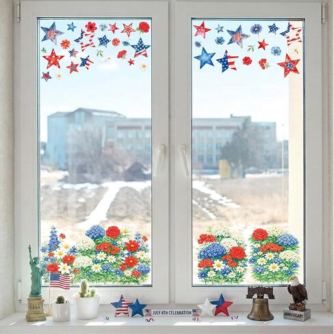 AFRITEE Gay Pride Window Clings, 9 Sheets LGBT Double-Sided Window Stickers for Glass, Cute Animal Cat Dog Peace Love Pride Sticker Decals for Home Kitchen Decorations in Saudi Arabia